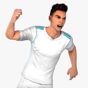 White Soccer Player HQ 001 3D model